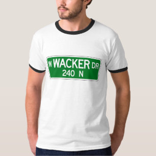 T-shirt Commande de Wacker, plaque de rue de Chicago, IL