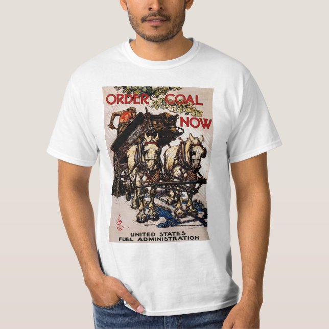 T-shirt Commander du charbon maintenant (Devant)