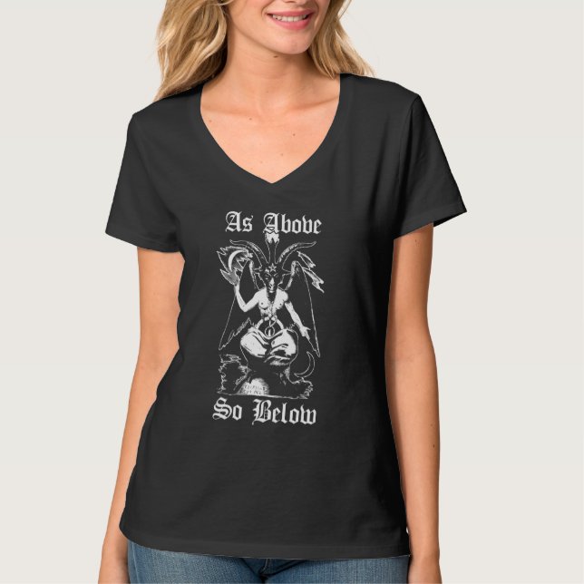 T-shirt Comme Ci-Dessus Ainsi Ci-Dessous Baphomet Black Ma (Devant)