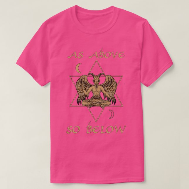 T-shirt Comme ci-dessus ainsi sous Baphomet L'Hexagram Mag (Design devant)