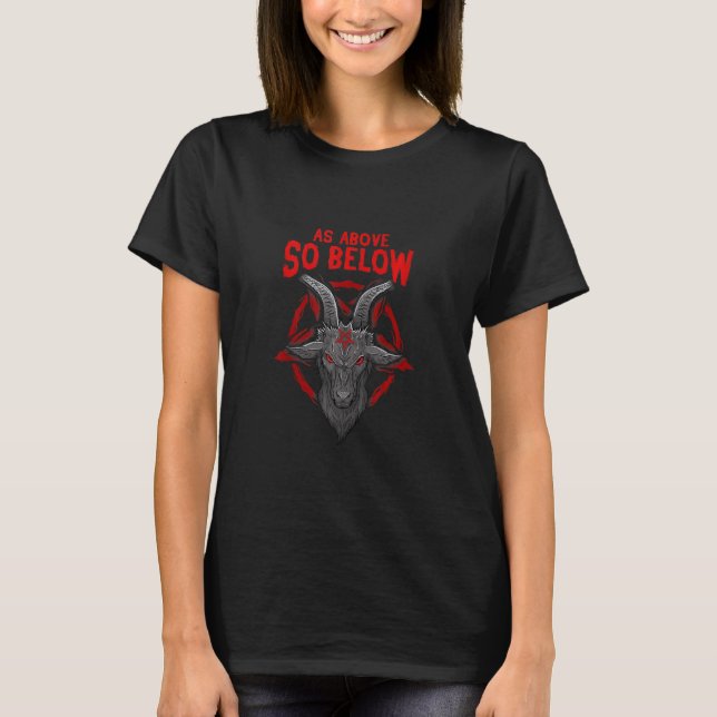 T-shirt Comme Ci-Dessus Donc Ci-Dessous I Satanic Baphomet (Devant)