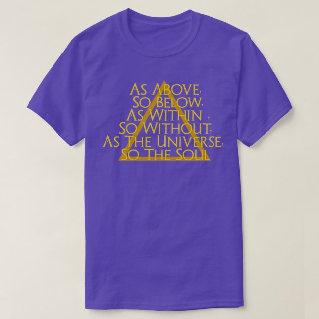 T-shirt Comme Ci-Dessus Et Sous Le Triangle Alchimie Occul (Design devant)