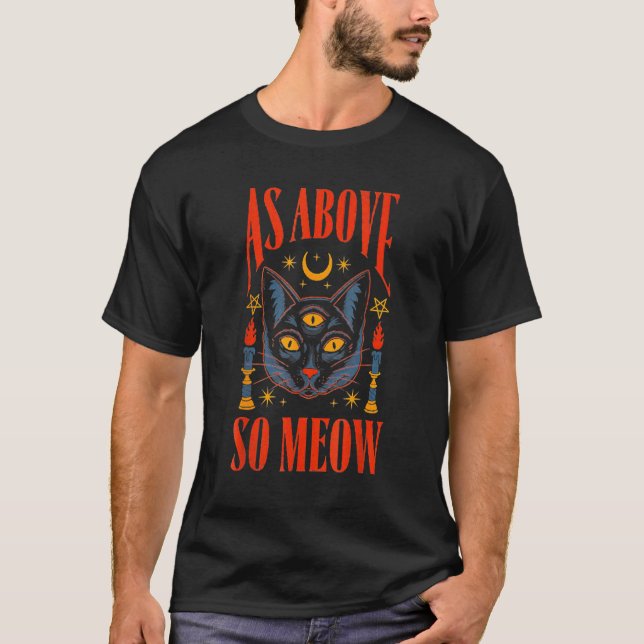 T-shirt Comme ci-dessus, si chat magie chat costume d'Hall (Devant)