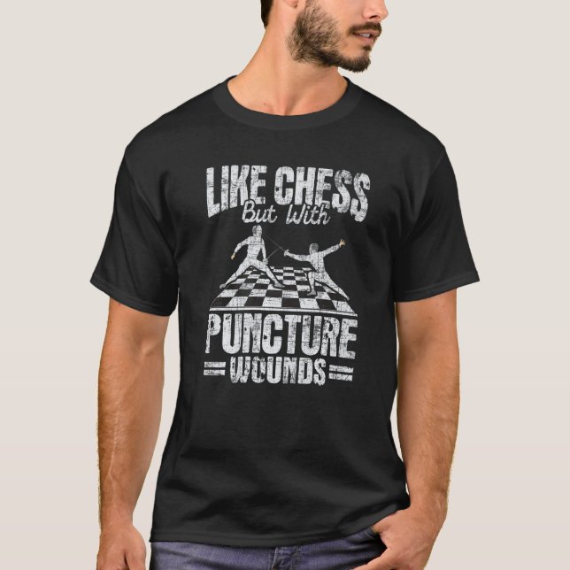 T-shirt Comme Échecs Mais Avec Puncture Blessures Fencer F (Devant)