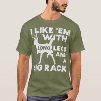 T-shirt Comme Em Long Legs Big Rack Deer Buck Chasse