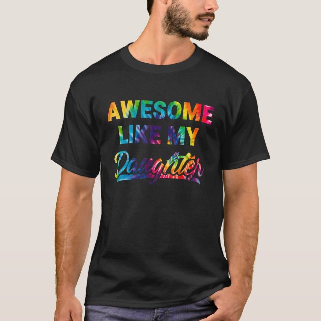 T-shirt Comme Ma Fille Tie Dye Fête des pères (Devant)