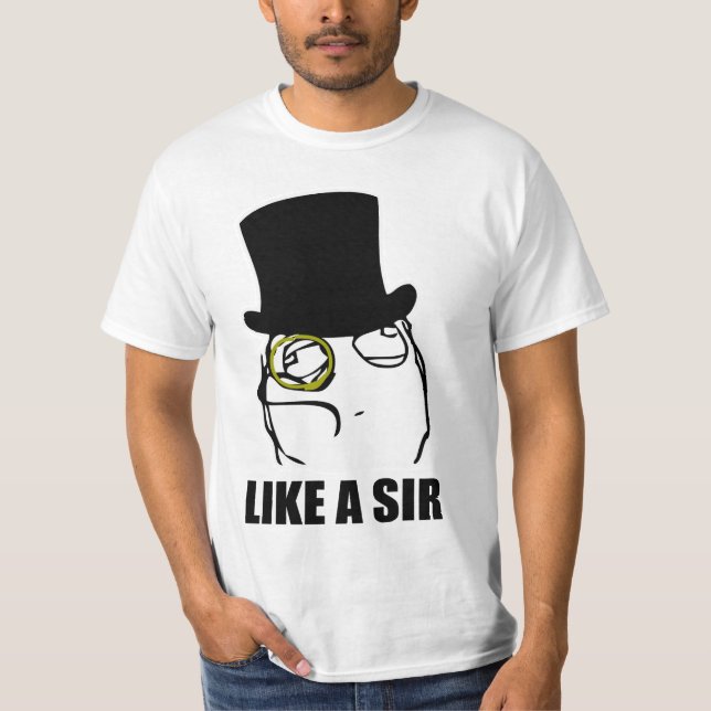 T-shirt Comme monsieur Monocle Rage Face Meme (Devant)