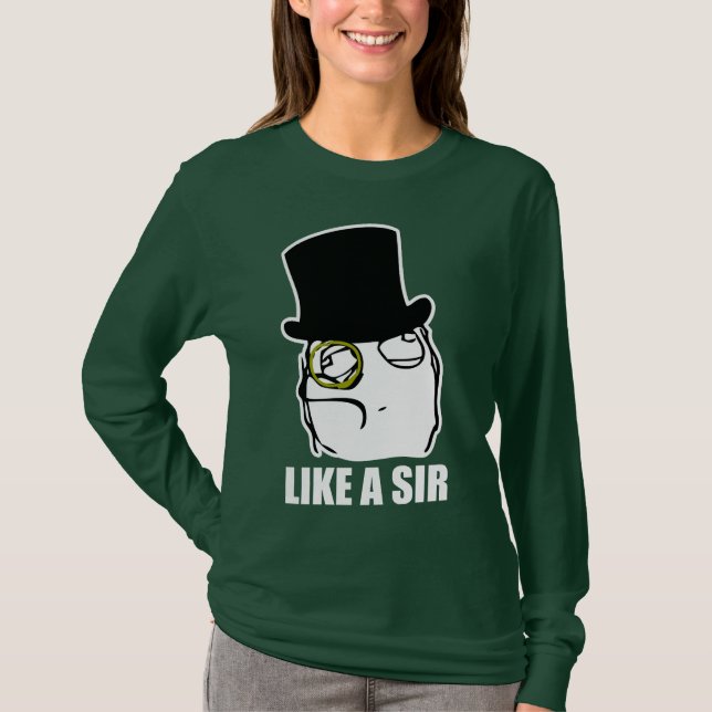 T-shirt Comme monsieur Monocle Rage Face Meme (Devant)
