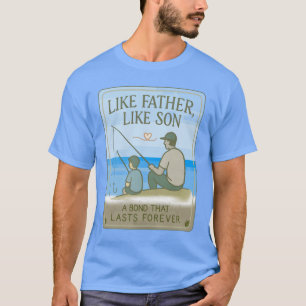 T-shirt Comme Père Comme Fils Pêcher - Père de coeur