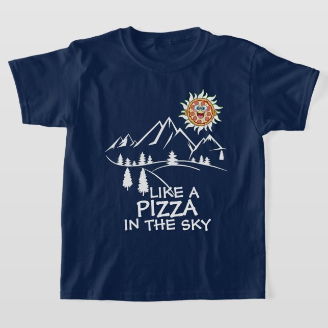 T-shirt comme une pizza dans le ciel (Poser)