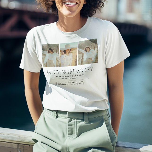 T-shirt commémoratif élégant avec collage de 3 pho (Créateur téléchargé)