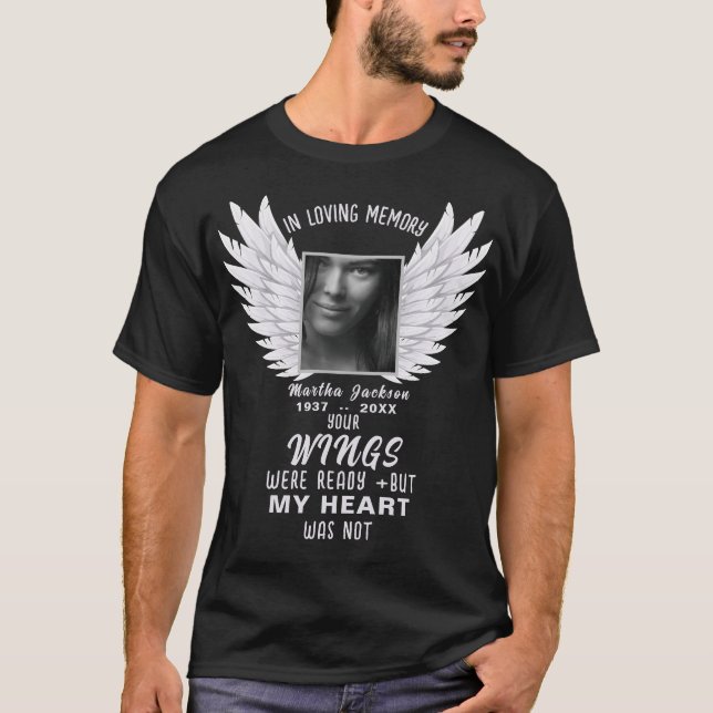 T-shirt commémoratif photo et ailes-anges (Devant)