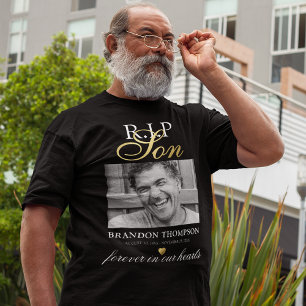 T-Shirt commémoratif « R.I.P Fils » avec photo