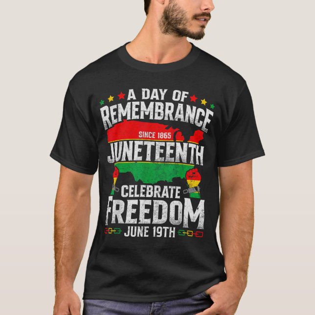 T-shirt Commémoration célébrer liberté juneteenth noir (Devant)