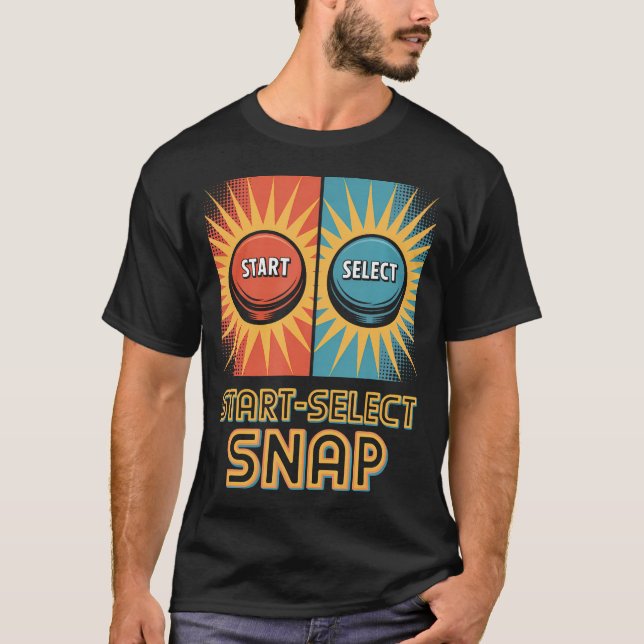 T-shirt Commencez à sélectionner Snap Pop Culture Jeu vidé (Devant)