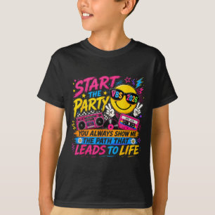 T-shirt Commencez la fête vbs 2026 rétro jeunesse chrétien