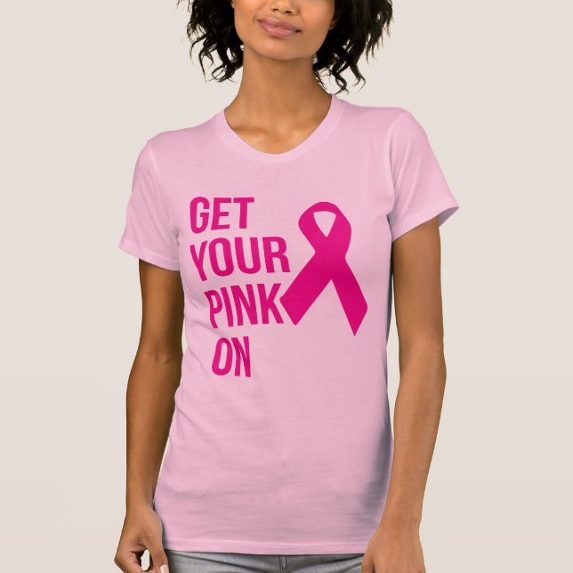 T-shirt Commencez votre rose - Ruban de sensibilisation au (Devant)