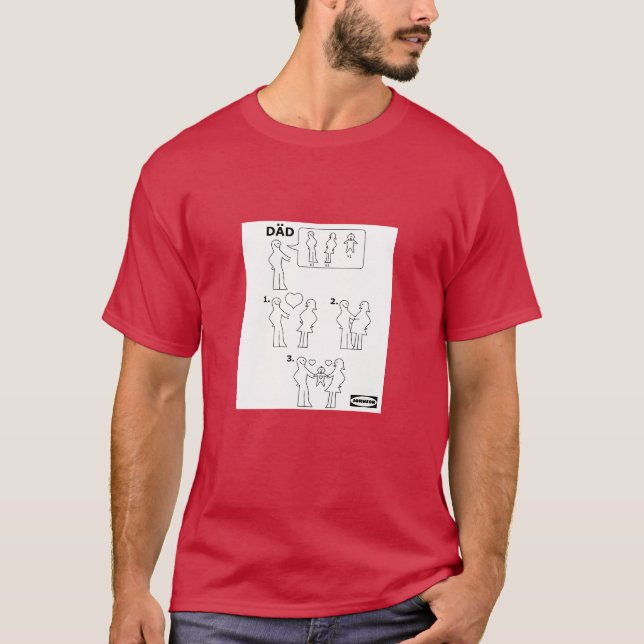 T-shirt Comment assembler une feuille d'instructions papa  (Devant)