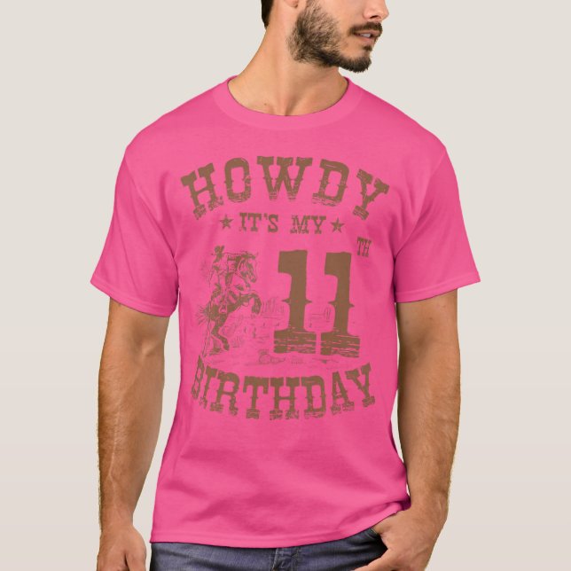T-shirt Comment C'Est Mon 11E Anniversaire Western Cowboy  (Devant)