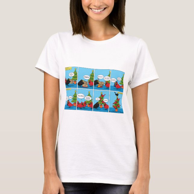 T-shirt Comment décorer une bande dessinée d'arbre de Noël (Devant)
