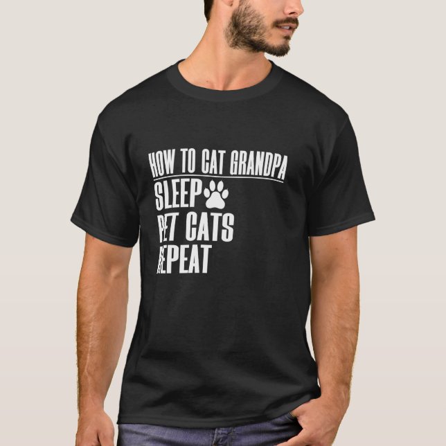 T-shirt Comment faire dormir Papy Chat Chats de compagnie  (Devant)