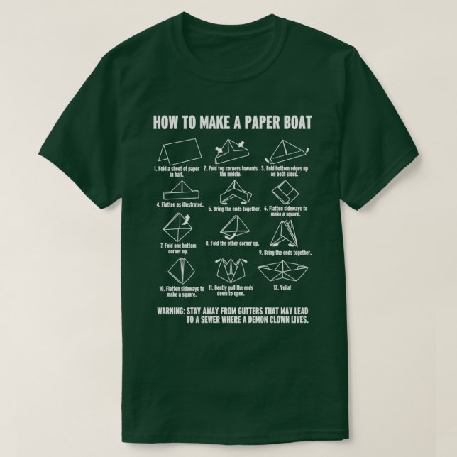 T-shirt Comment faire un Paperboat (Design devant)