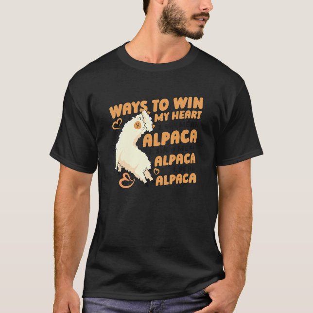 T-shirt Comment Gagner Mon Coeur Lama Pako Alpaca Alpaca (Devant)