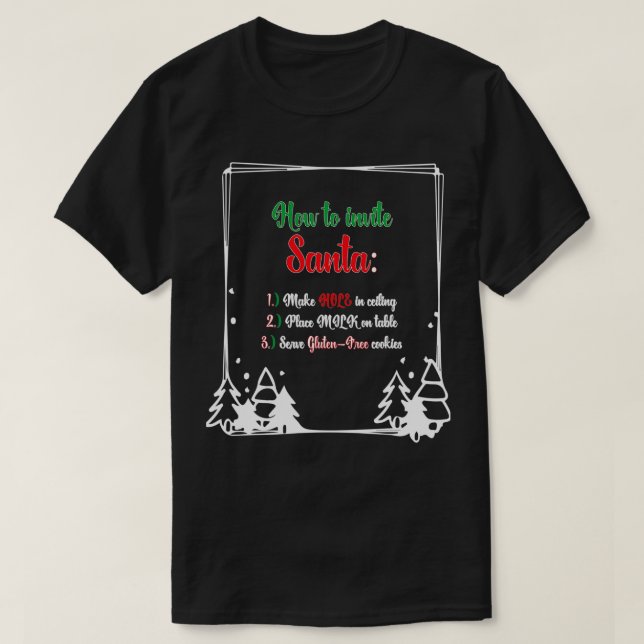 T-shirt Comment invitation Père Noël Gluten cookie de noël (Design devant)