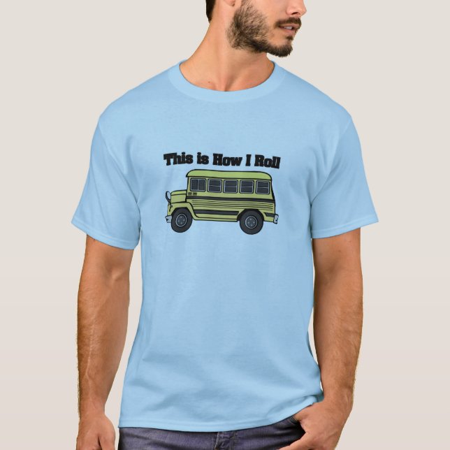 T-shirt Comment je marche (autobus scolaire) (Devant)