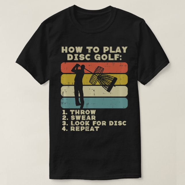 T-shirt Comment jouer au golf sur disque Sunset Retro Fris (Design devant)