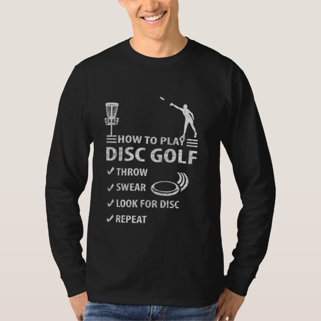 T-shirt Comment jouer Disc Golf Frisbee Funny Swear Disc A (Devant)