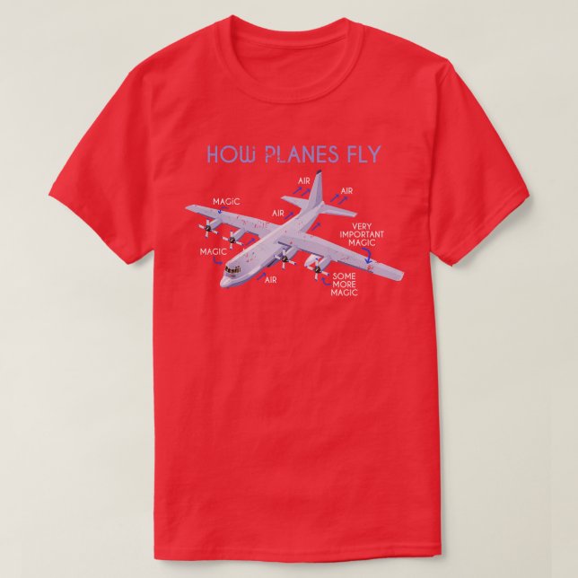 T-shirt Comment les avions volent amusant pilote (Design devant)