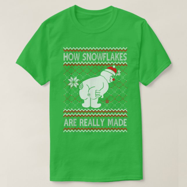 T-shirt Comment les flocons de neige sont vraiment faits B (Design devant)