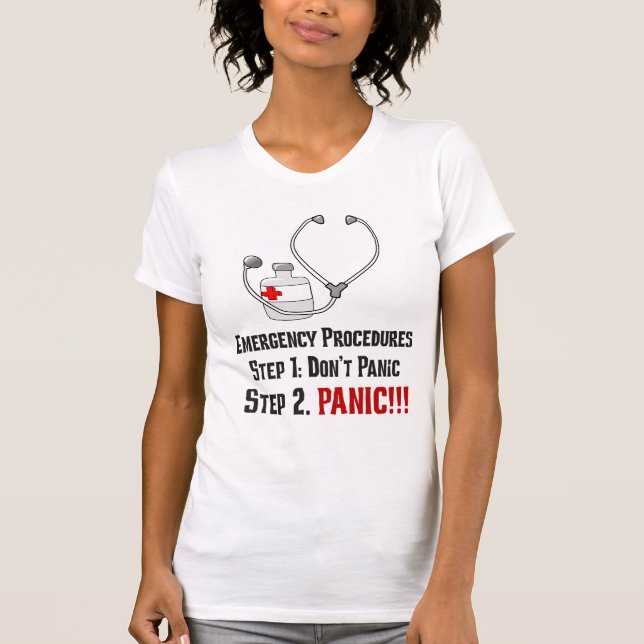 T-shirt Comment les médecins réagissent à votre urgence (Devant)