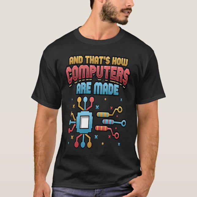 T-shirt Comment les ordinateurs sont faits informatique or (Devant)