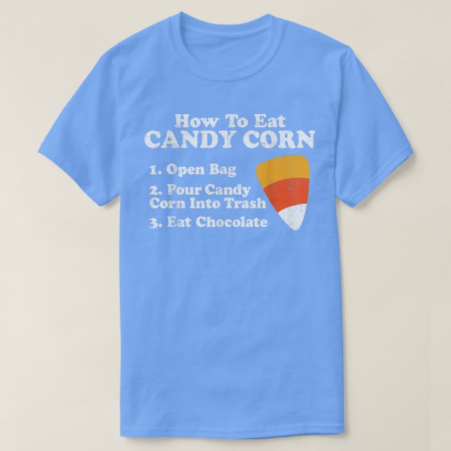 T-shirt Comment manger Candy Corn Drôle Halloween Retro 80 (Design devant)