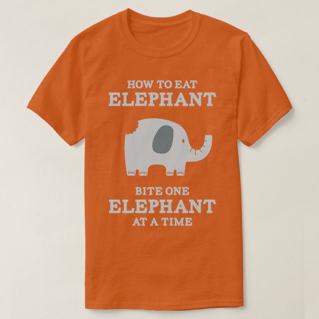 T-shirt Comment manger Eléphant Bite One Elephant à la foi (Design devant)