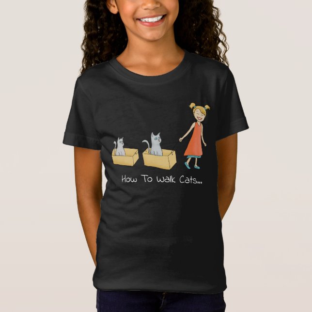 T-Shirt Comment marcher un chat Funny Dark (Devant)