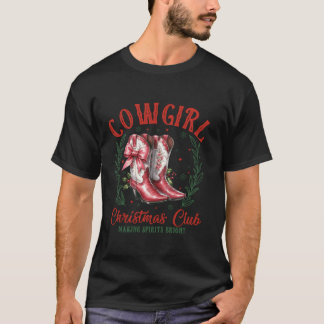 T-shirt Comment Noël Bottes Cowgirl Coquette Pink Bow We