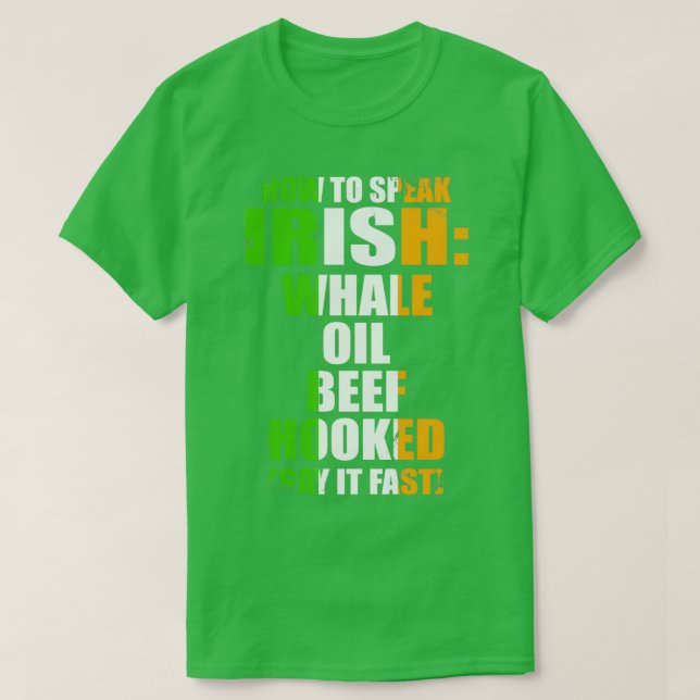 T-shirt Comment parler irlandais drôle St (Design devant)