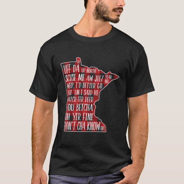 T-shirt Comment Parler Minnesotan - Buffalo Plaid Sayings  (Devant)