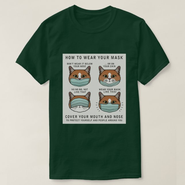 T-shirt Comment porter votre masque 3 (Design devant)