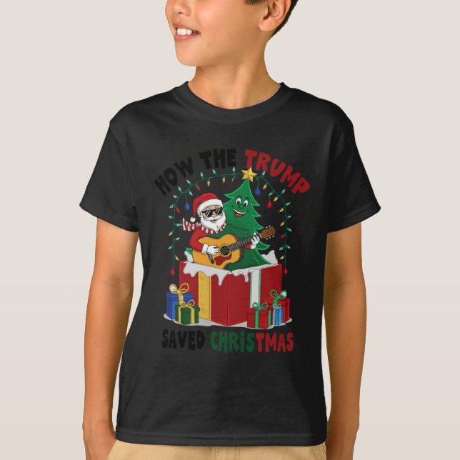 T-shirt Comment Trump a sauvé Noël et le Christ des Fêtes (Devant)
