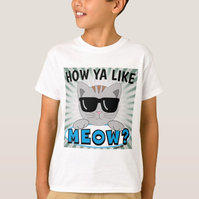 T-shirt Comment tu aimes MEOW ? Lunettes de soleil Papier  (Devant)