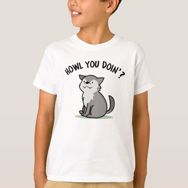 T-shirt Comment tu fais Funny Baby Wolf Pun (Devant)