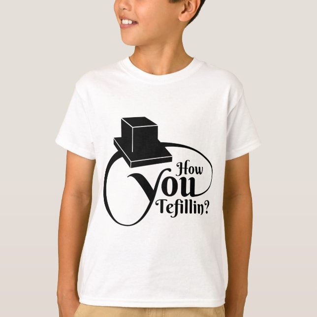 T-shirt "Comment tu tefillines" (Noir) (Devant)