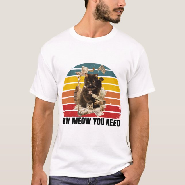 T-shirt comment vous avez besoin d'argent - chat gangsta (Devant)