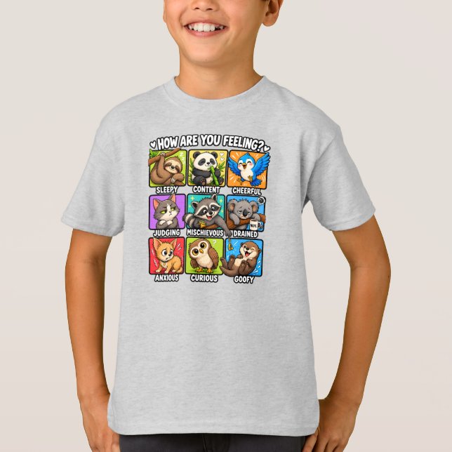 T-shirt Comment vous sentez-vous? Humeurs animales (Devant)