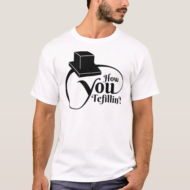 T-shirt "Comment vous Tefillin" (noir) (Devant)