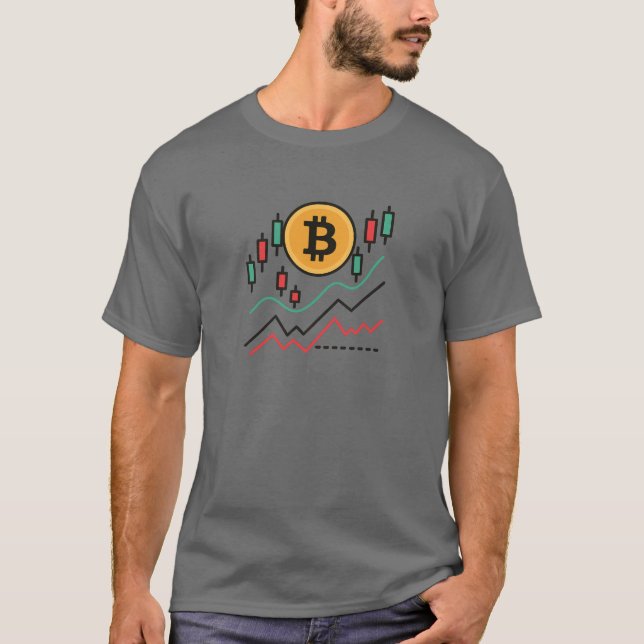 T-shirt Commerçant de bougies Bitcoin Chart (Devant)
